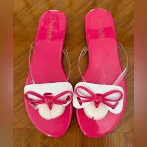 Seychelles Fuchsia and White Bow Sandals
